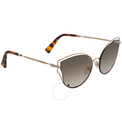 Valentino Garavani Ladies Gold Tone Cat Eye Sunglasses Va2015 30037i 58