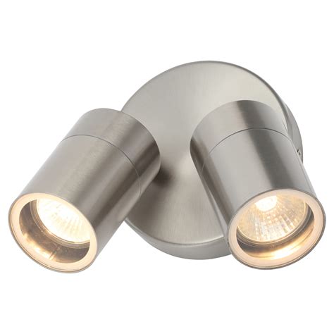 Forum Lens Gu10 Wall Light Stainless Steel Electricaldirect