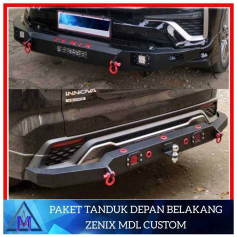 Paket Tanduk Depan Dan Towing Belakang Innova Zenix Model Custom