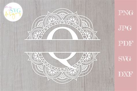 Split Monogram Q Svg Monogram Frame Svg By Mysvgdesigns