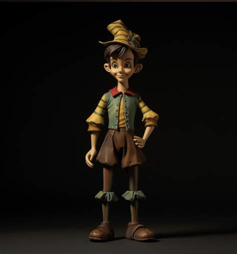 Premium AI Image Pinocchio Running Character