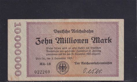 Weimarer Republik Reichsbahn Berlin Millionen Mark Rvm B