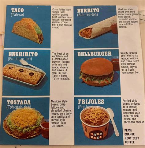 Menú De Burritos Taco Bell