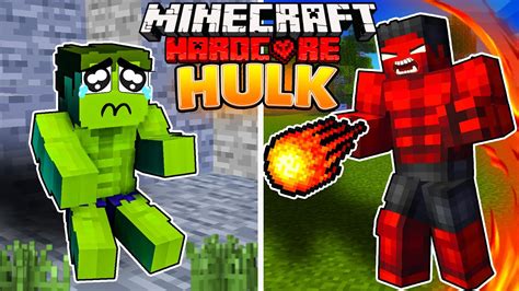 I Survived 100 DAYS As HULK In HARDCORE Minecraft YouTube