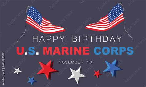 U S Marine Corps Birthday Background Banner Card Poster Template