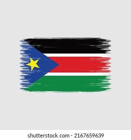 South Sudan Flag Brush Strokes National Stock Vector Royalty Free