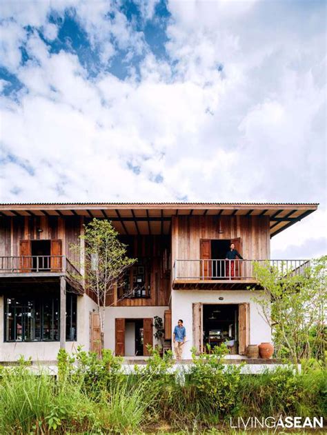 Wood House Amid The Rice Fields Living Asean House In The Woods