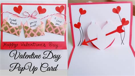 Pop Up Card Diy Valentine S Day Free Template Creative S