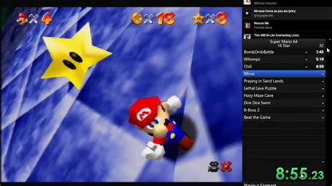 Super Mario 64 16 Star Speedrun 23 17 Youtube