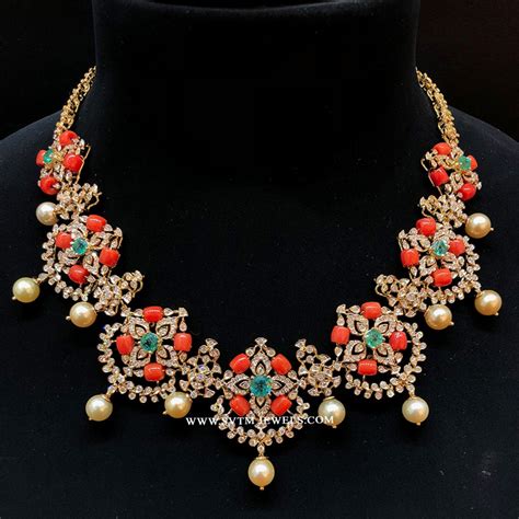 Eye Catching Coral Necklace Necklace Diamond