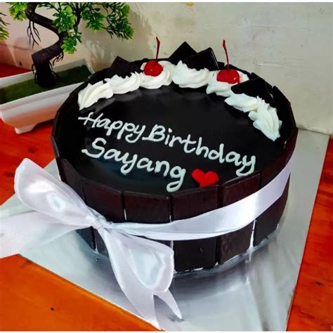 Jual Kue Ulang Tahun Blackforest Uk 16cm And 20cm Pagar Coklat Shopee