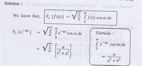 Fourier Sine And Cosine Transforms Examples