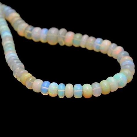 Multicolor Natural Ethiopian Opal Roundel Beads Size Mm To Mm At Rs