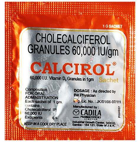 Calcirol Sachet Buy Sachet Of 1 Gm Granules At Best Price In India 1mg