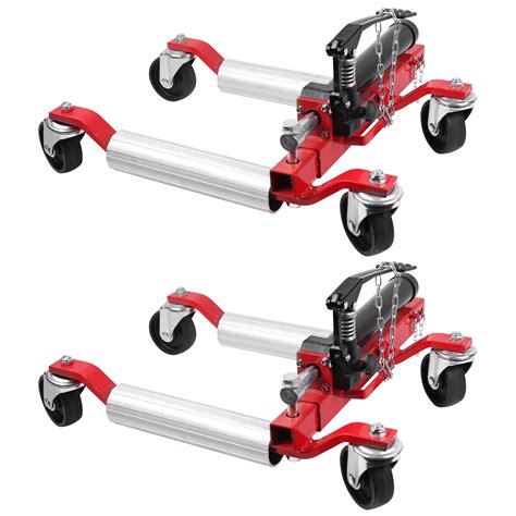 Auto Truck Lift Portable Hydraulic Wheel Dolly Set of 2, Tire Jack with Ratcheting Foot Pedal ...