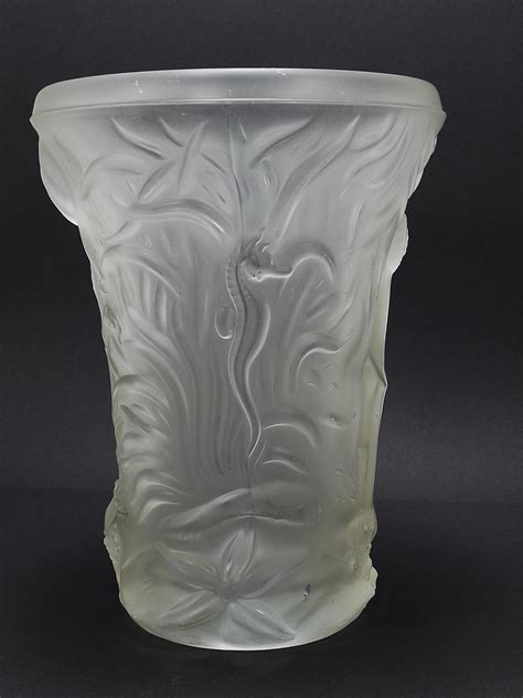 Josef Inwald Art Deco Large Aquarium Art Glass Barolac Vase Bohemia