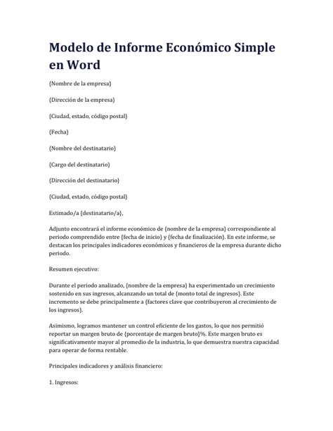 Formato De Informe Economico En Word Image To U