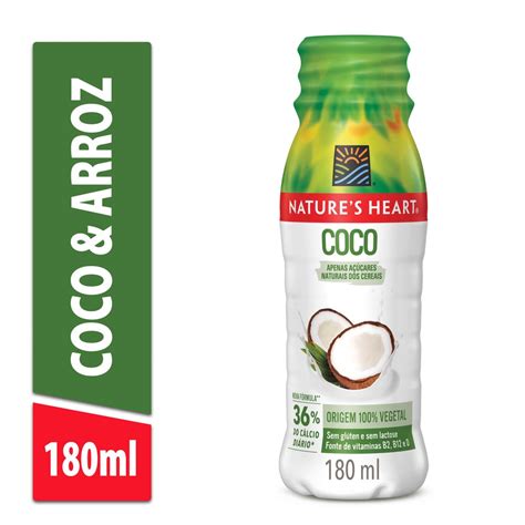 Bebida Vegetal Sabor Arroz Com Coco Natures Heart 180ml Mambo