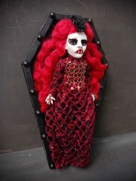 Vampire Art Doll Gothic Doll Spooky Decor Dracula Art Creepy Wall