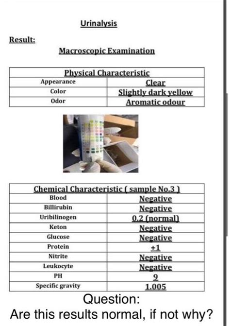 Solved Urinalysis Result Macroscopic Examination Physical Chegg