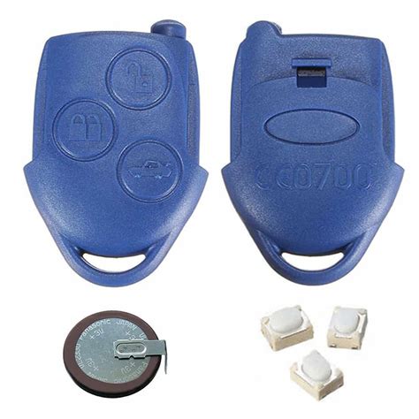 Button Blue Remote Key Fob Case Repair Kit For Ford Transit Mk