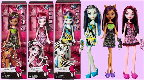 Sleepover Draculaura Frankie And Clawdeen Monster High Review Youtube