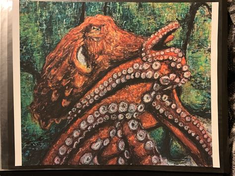 Octopus Print Canvas Print Fine Art Print Colorful Octopus Etsy