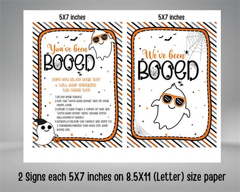 Youve Been Booed Weve Been Booed Halloween Trick Or Treat Booed Printable Set Halloween