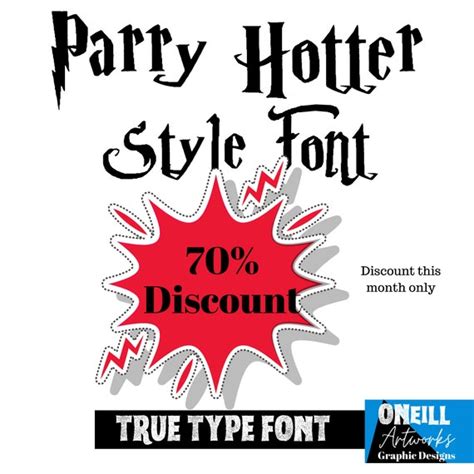 Harry Potter True Type Font Harry Potter Ttf Instant Etsy