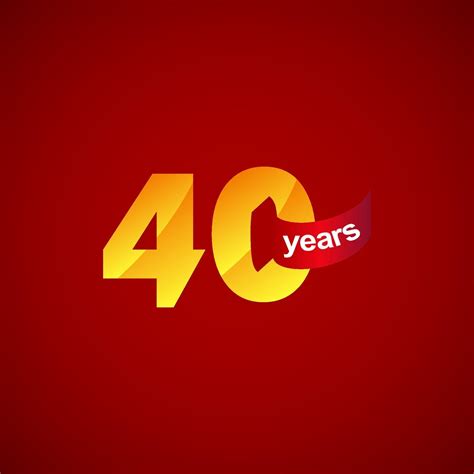 40 Years Anniversary Celebration Logo Vector Template Design ...