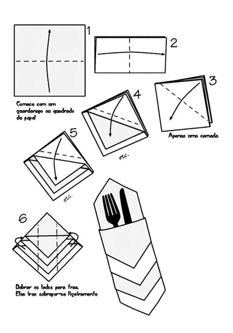 Dobradura De Guardanapo De Papel Talher Como Dobrar Guardanapos