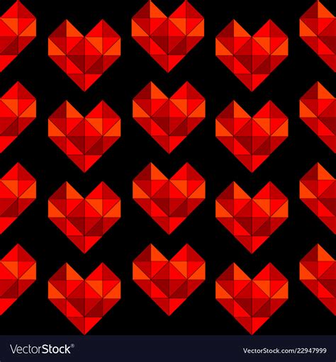 Geometrical Hearts Made Of Triangle Seamless Vector Image