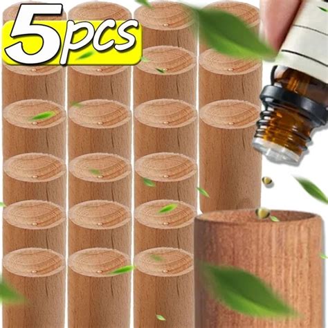 1 5pcs Wooden Essential Oil Diffuser Mini Wood Aroma Fragrance Oil