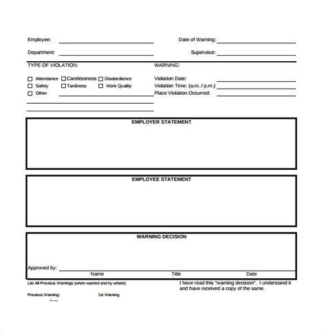 40 Employee Write Up Form Templates Word Excel Pdf