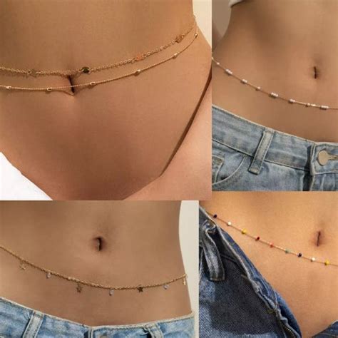 Pearl Waist Chain Gold Belly Chain Body Jewellery Pearl Etsy