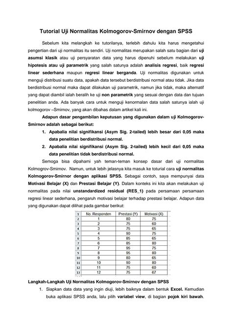 Solution Tutorial Uji Normalitas Kolmogorov Smirnov Dengan Program