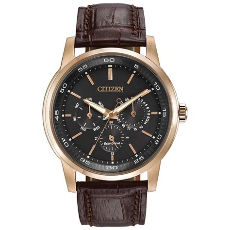 Citizen Men's BU2013-08E 'Eco-Drive' Chronograph Brown Leather Watch ...