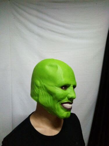 Movie The Mask Jim Carrey Green Latex Mask Cosplay Costume Halloween