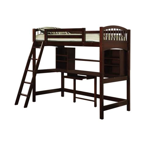 Twin Loft Bed W Desk Cappuccino Imperial Mattress And Furniture