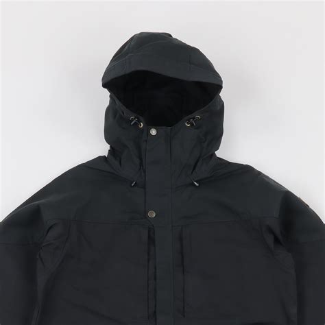 Fjallraven Mens Skogso Outdoor Durable Rain Jacket Coat Black