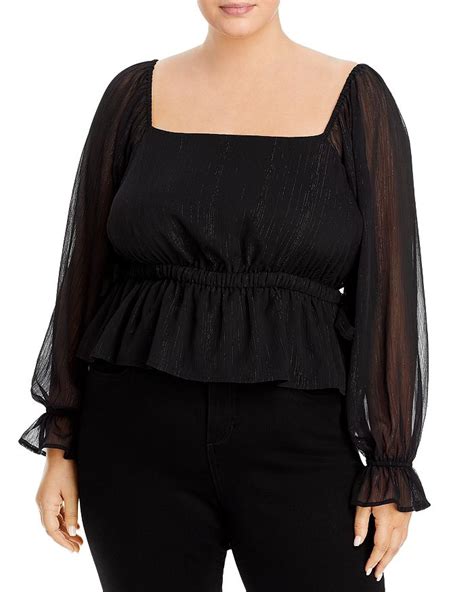 Wayf Square Neck Sheer Sleeve Top Bloomingdales