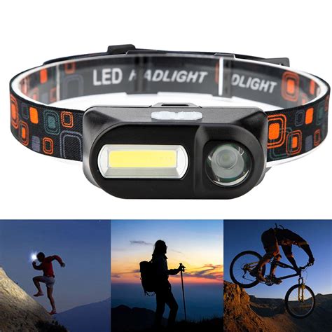 Mini Waterproof Xpe Cob Led Mode Headlight Headlamp Usb Rechargeable