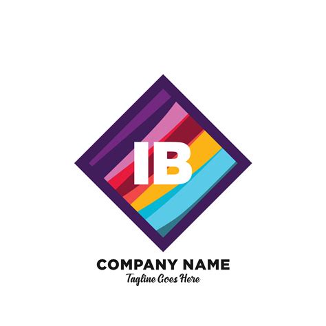 IB Initial Logo With Colorful Template Vector 21841964 Vector Art At