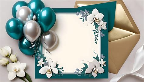 Happy Birthday Cards With Balloons And Flower With Colorful Background