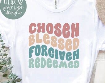 Chosen Blessed Forgiven Redeemed Easter Svg Religious Etsy