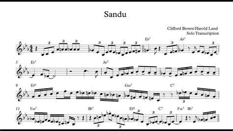 Sandu Clifford Brown And Harold Land Solos Transcription Youtube