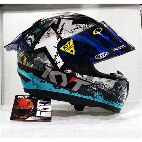 Jual Helm Kyt R Seri Aqua Paket Ganteng Shopee Indonesia