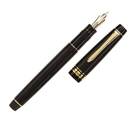 Pilot Justus Fountain Pen With K Gold Nib Medium Point Black