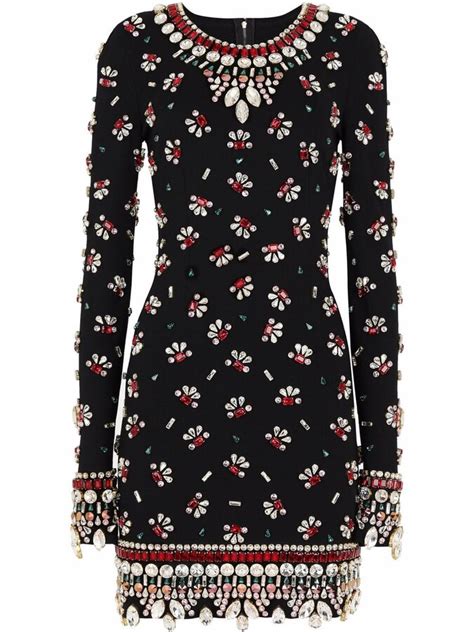 Dolce And Gabbana Crystal Embellished Dress Shopstyle