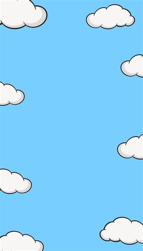 Cartoon sky illustration iPhone wallpaper | Free Photo - rawpixel